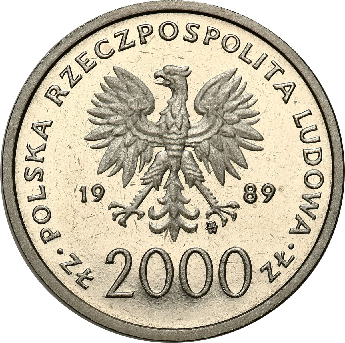 PRÓBA Nikiel 2.000 złotych 1989 Jan Paweł II